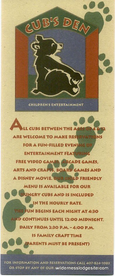 Cubs Den Brochure