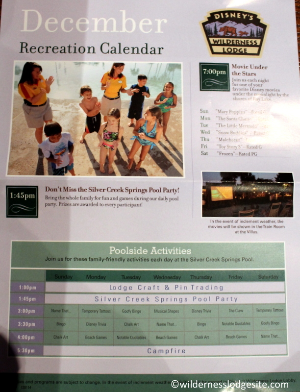 Wilderness Lodge Activity Sheet December 2014 